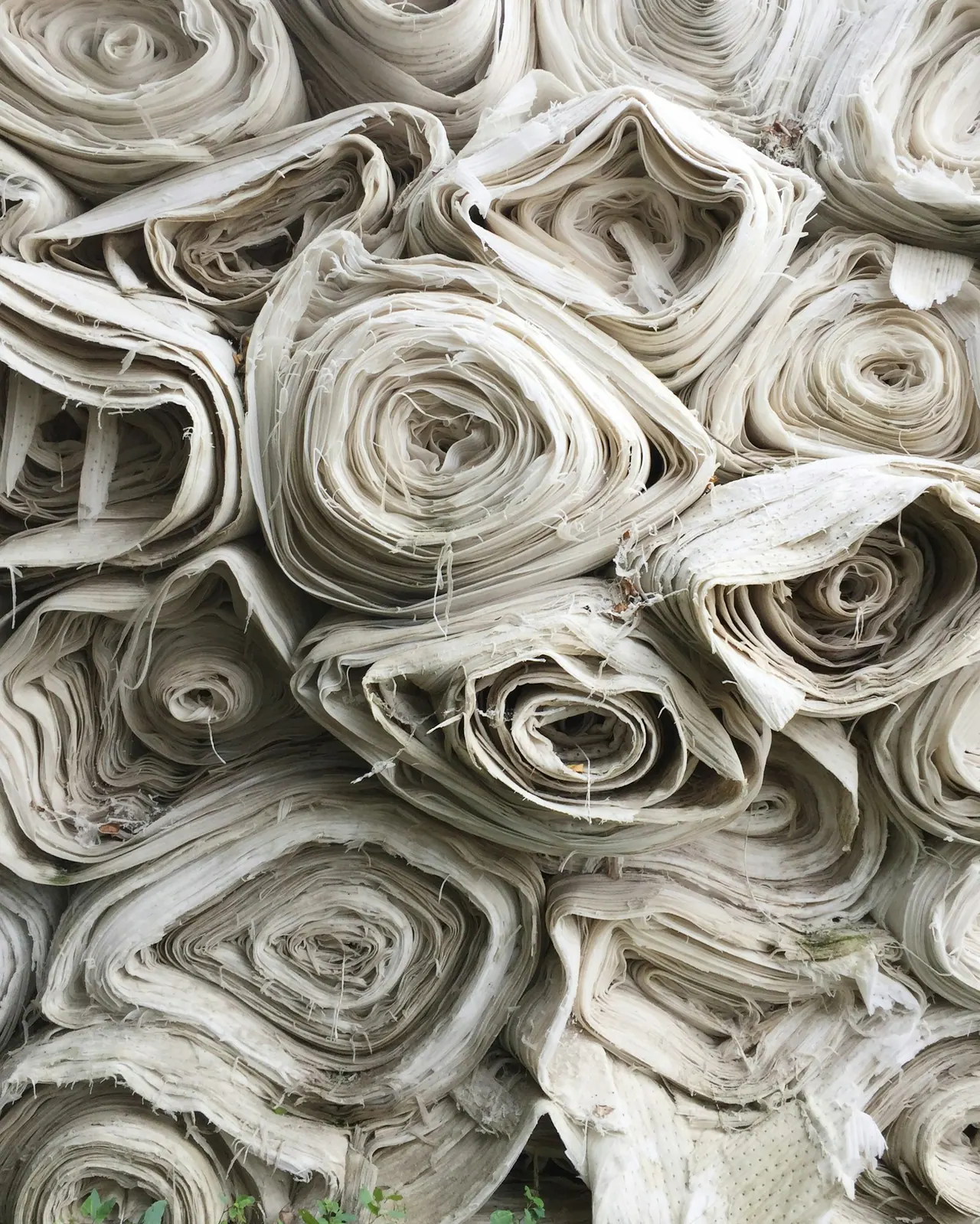 Rolls of textile material ready for production