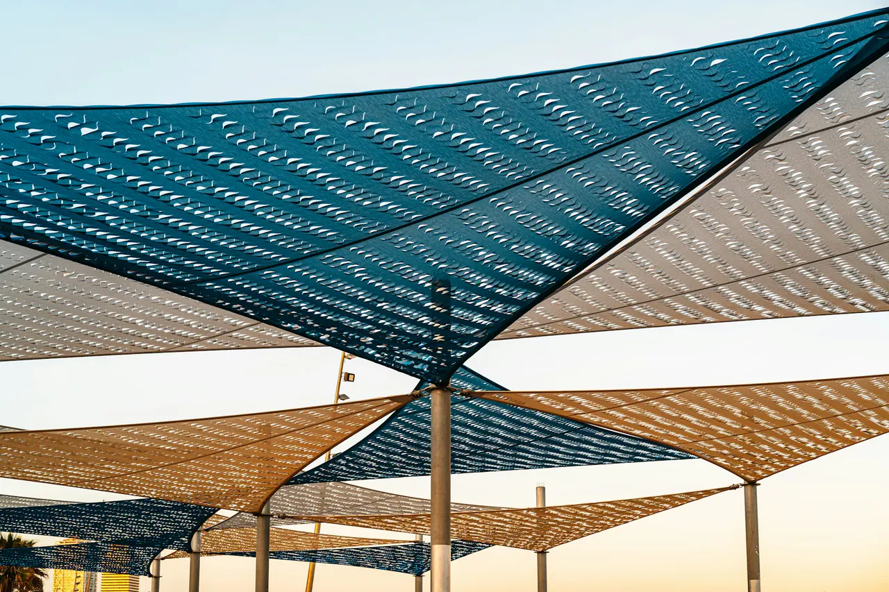 Architectural outdoor shade sails